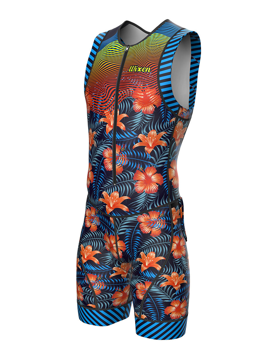 Men's Triathlon hisbiscus Race Suit
