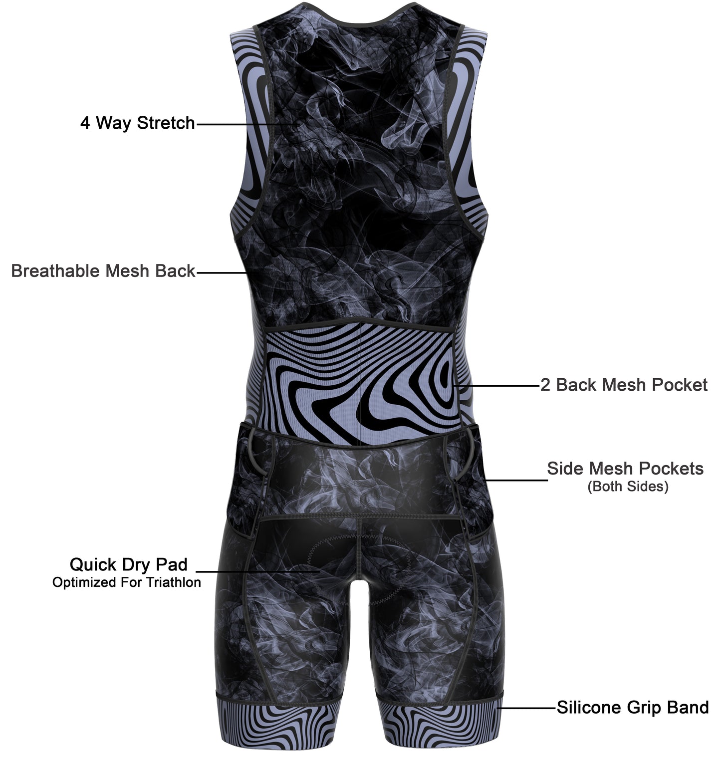 Men's Triathlon Smoke Gray Race Suit