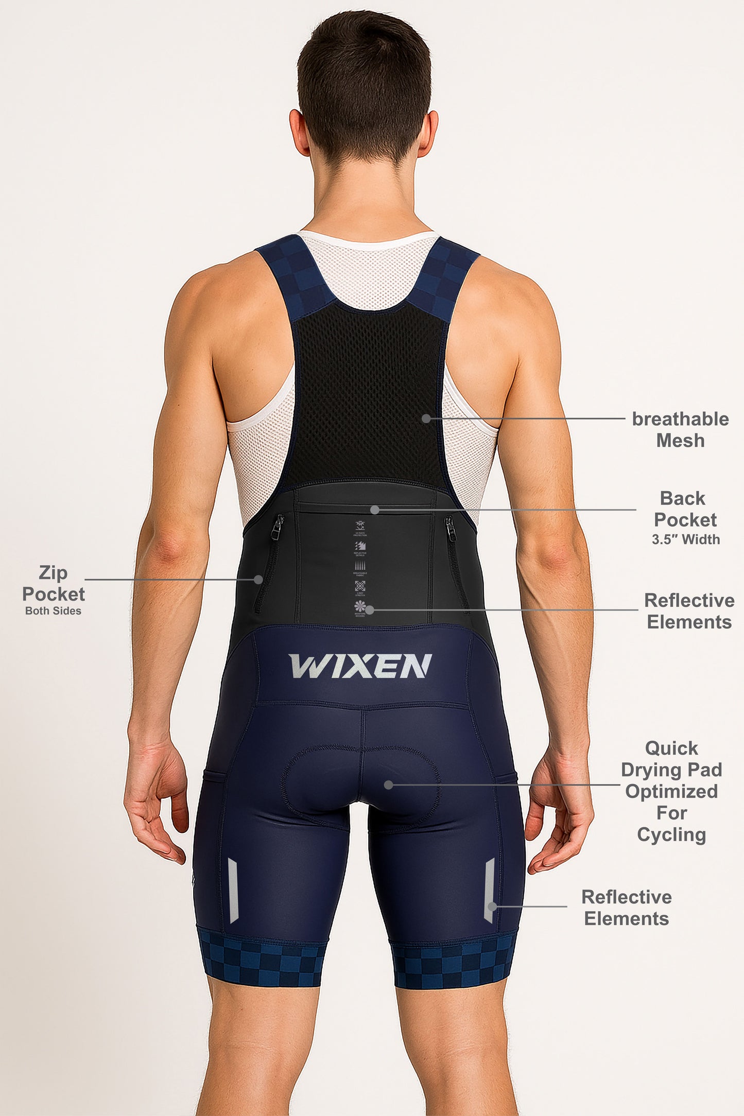 Men's Aero Navy Cycling Bib Short