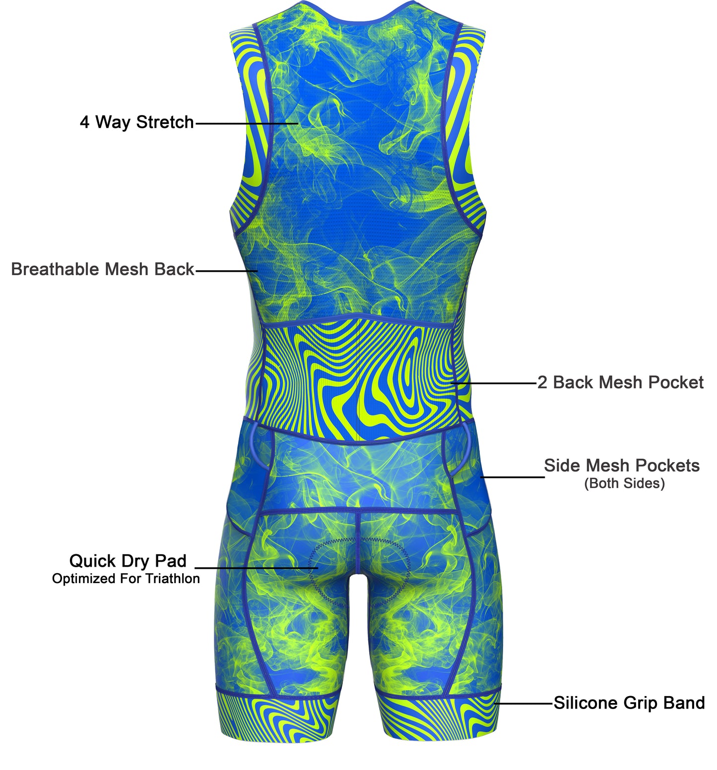 Men's Triathlon Neon Smoke Race Suit