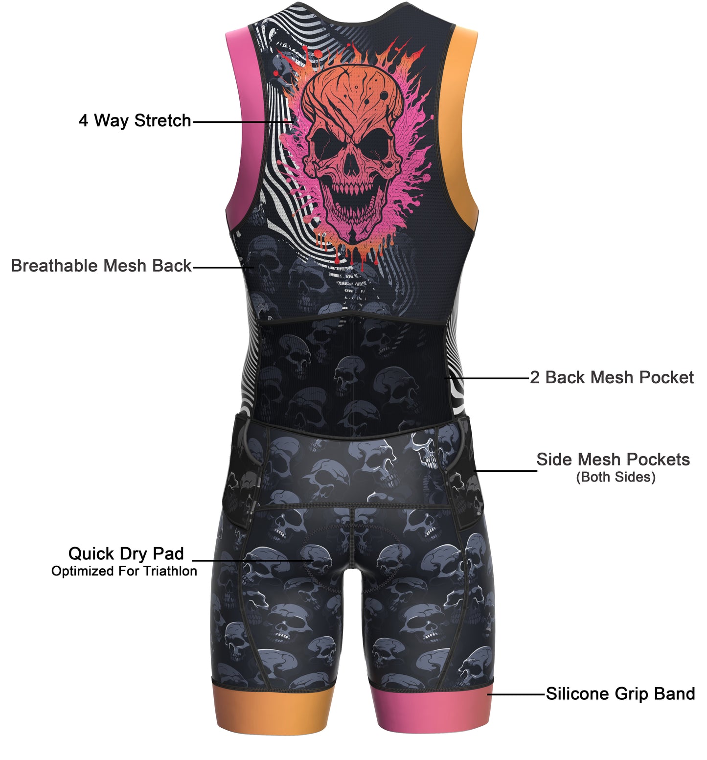 Men's Triathlon Skull Race Suit