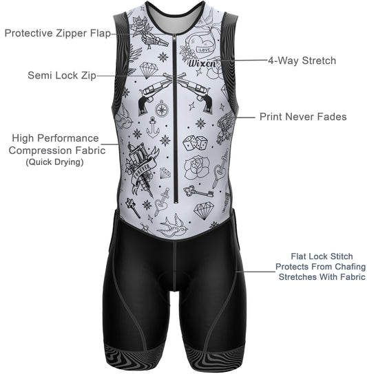 Men's Triathlon Tattoo Race Suit