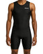 Men's Black Sleeveless Rear Zip Performance Triathlon Suit