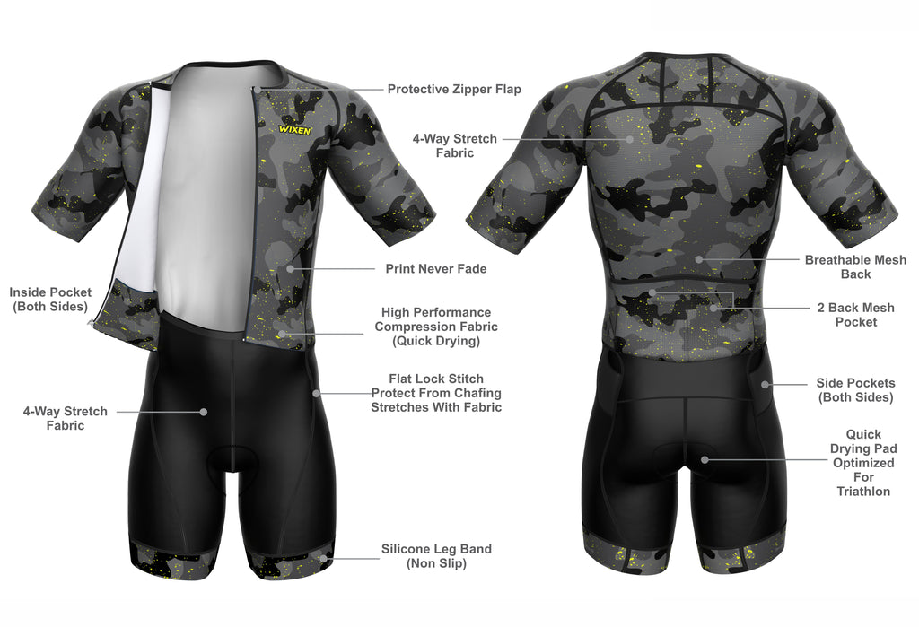 Men’s Camo Aero Breathable Triathlon Suit