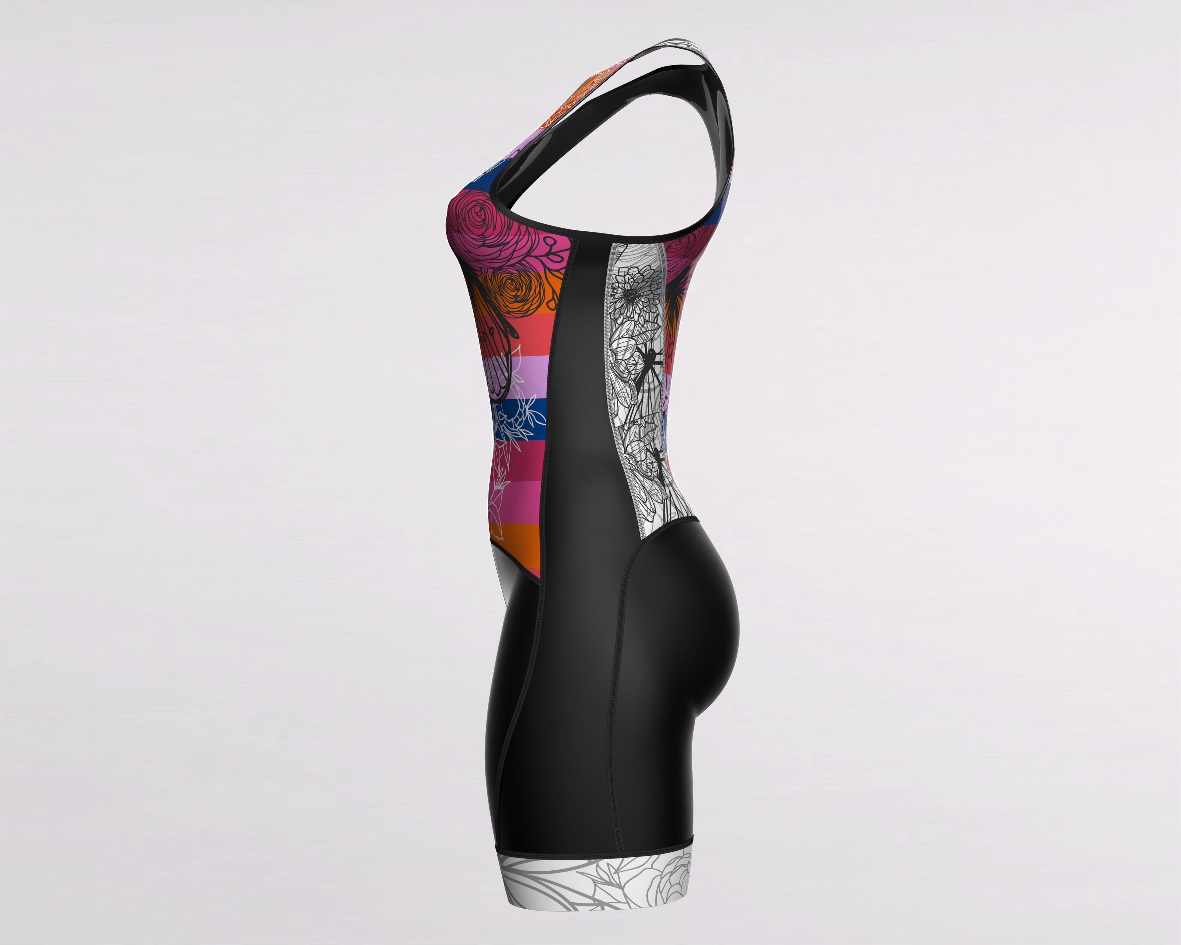 Women's Sleeveless Stripe Triathlon Suit