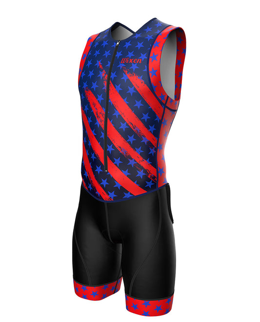 us flag men triathlon  suit