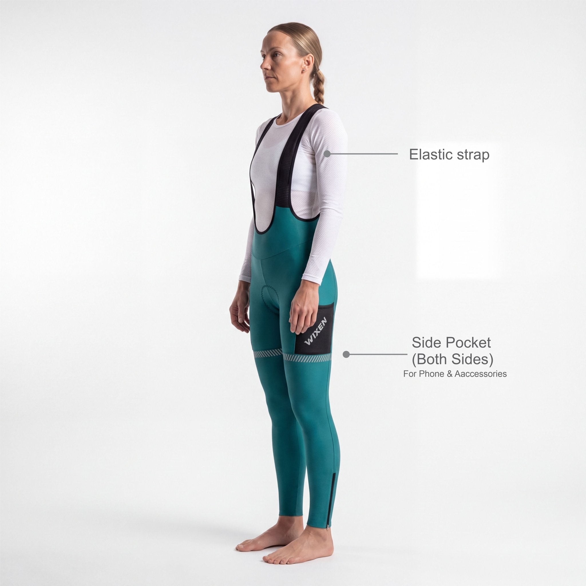 Teal Reflector Cycling Bib Tight Secondary image