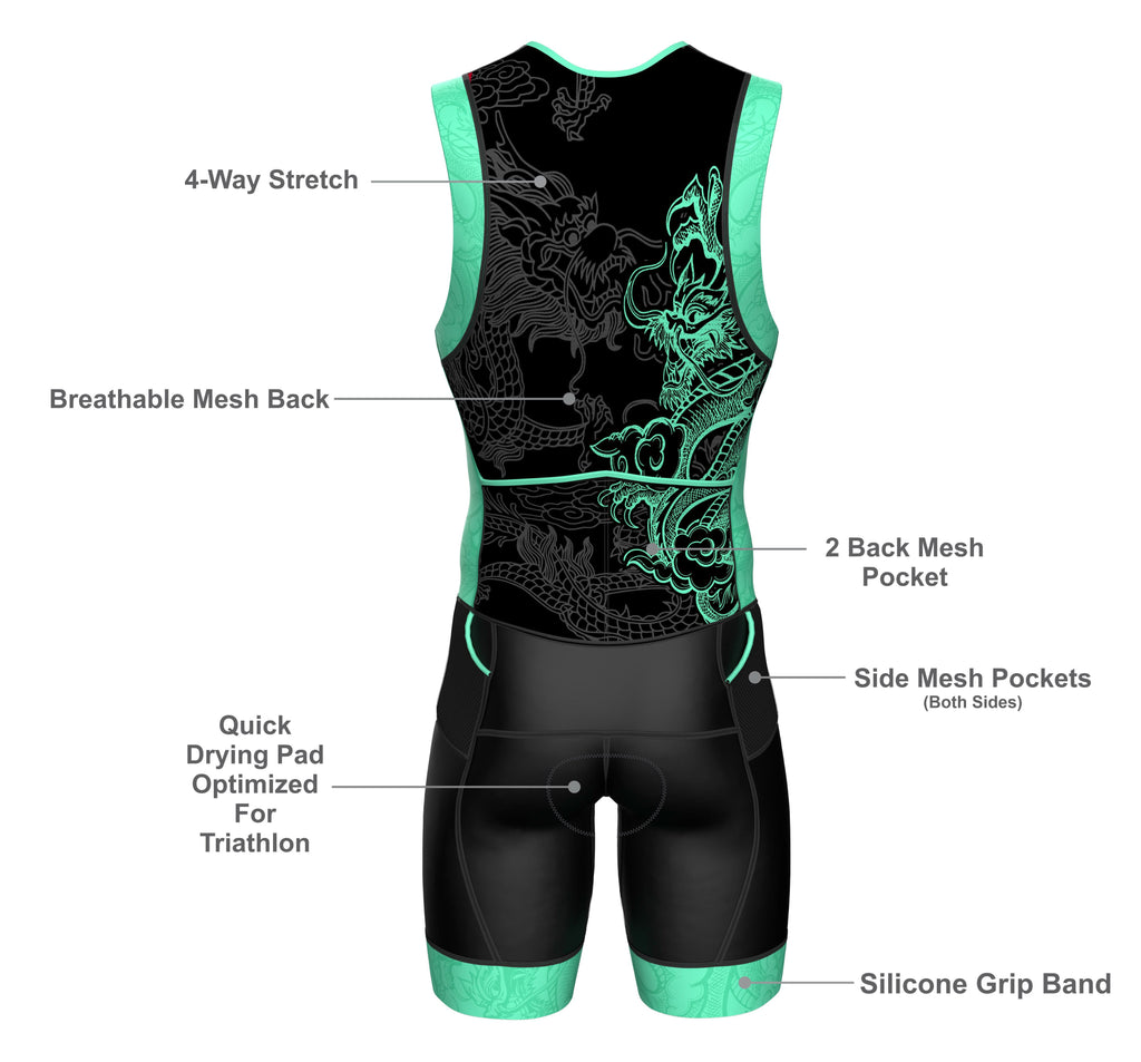 Men's Triathlon Mint Dragon Race Suit