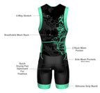 Men's Triathlon Mint Dragon Race Suit