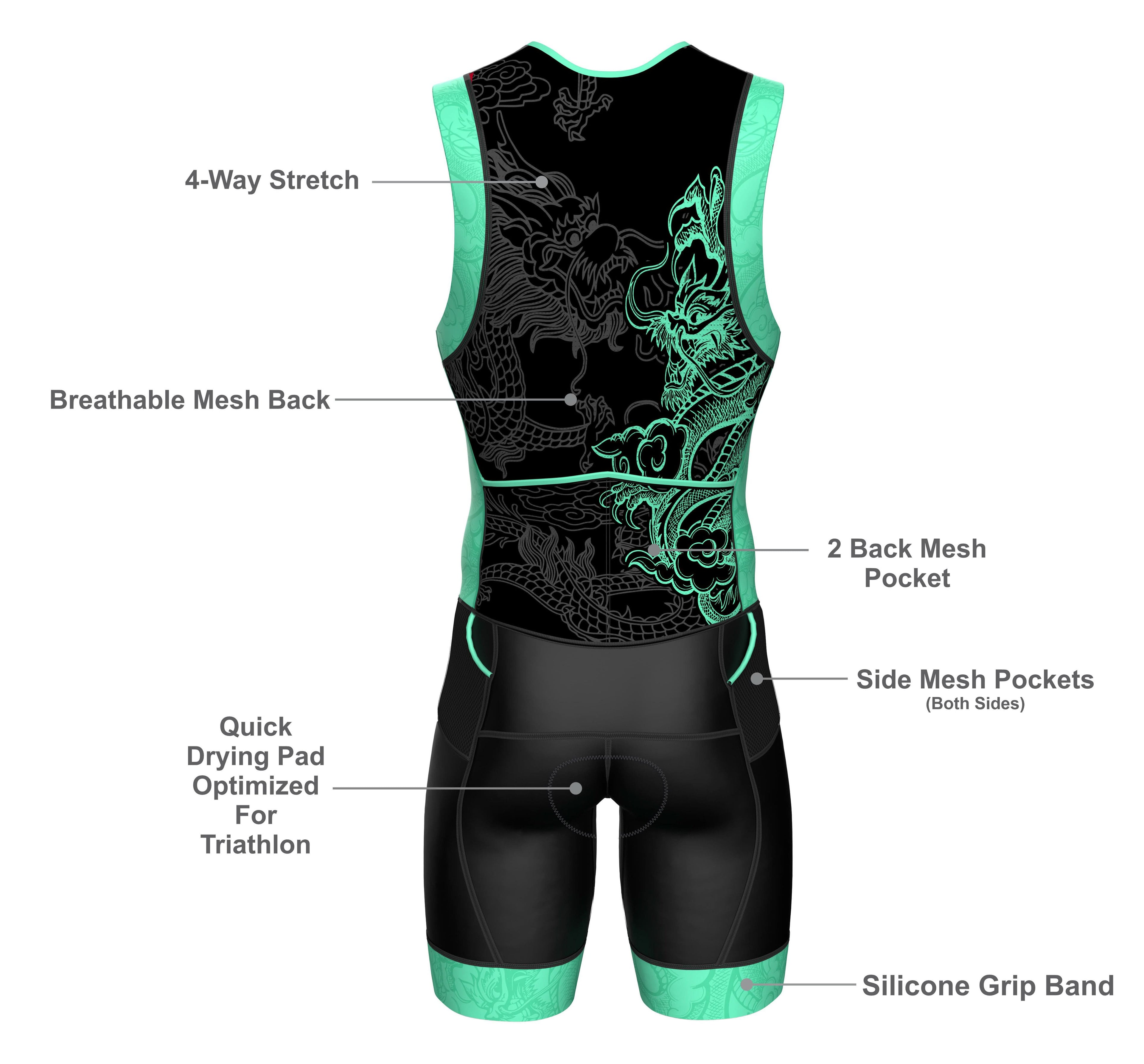 Men's Triathlon Mint Dragon Race Suit