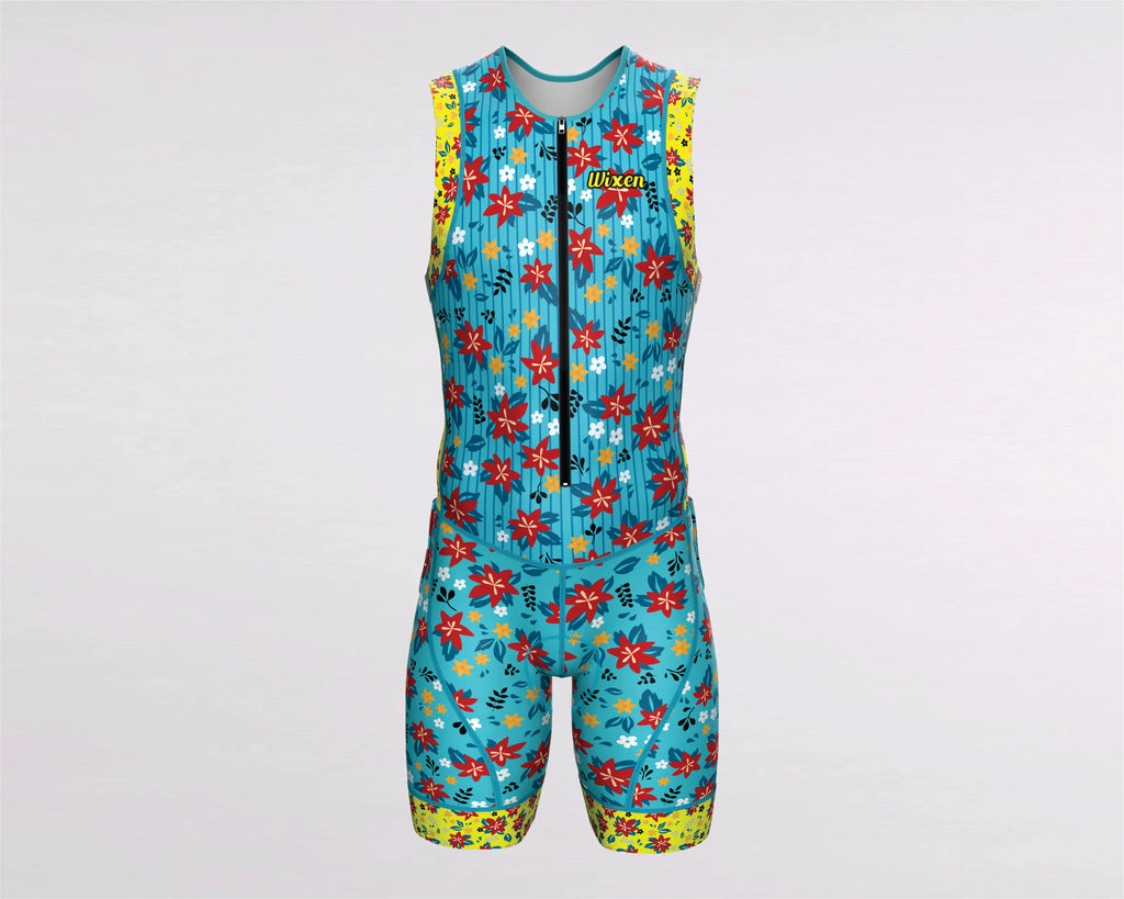 Men's Triathlon Floral Race Suit