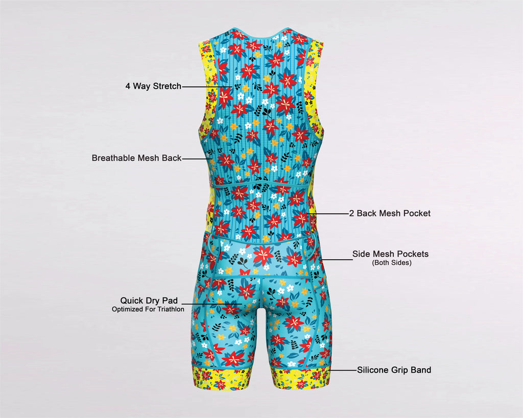 Men's Triathlon Floral Race Suit