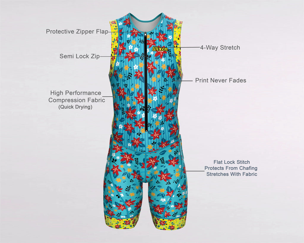 Men's Triathlon Floral Race Suit