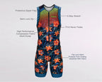Men's Triathlon hisbiscus Race Suit