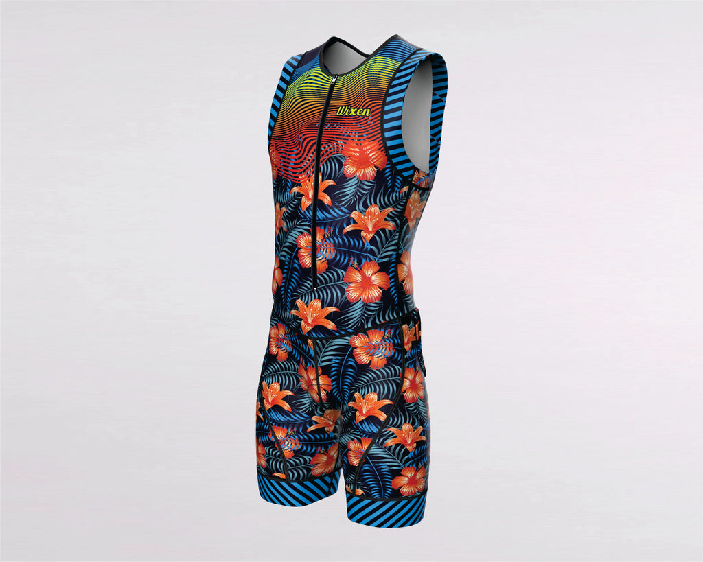Men's Triathlon hisbiscus Race Suit