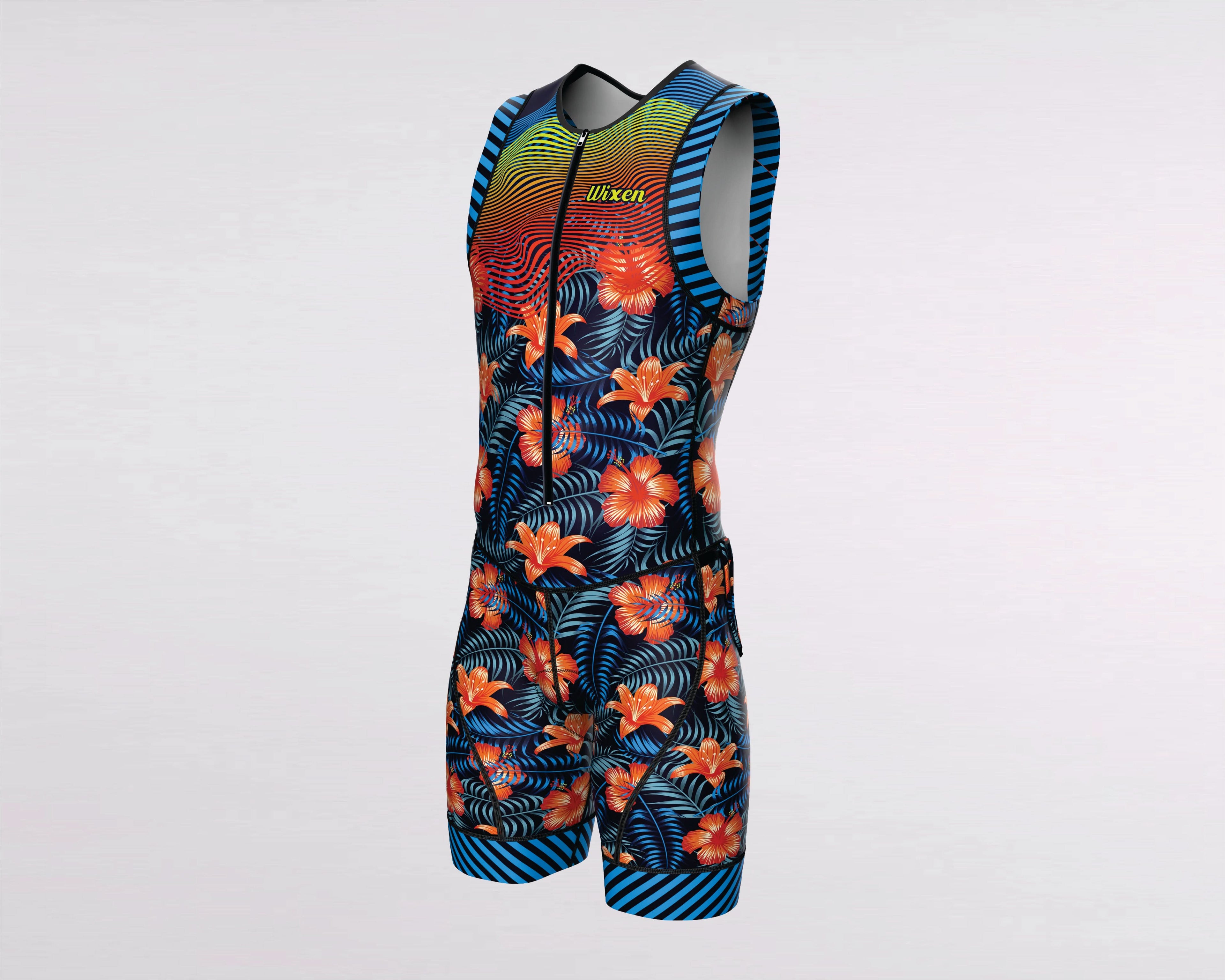 Men's Triathlon hisbiscus Race Suit
