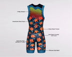 Men's Triathlon hisbiscus Race Suit