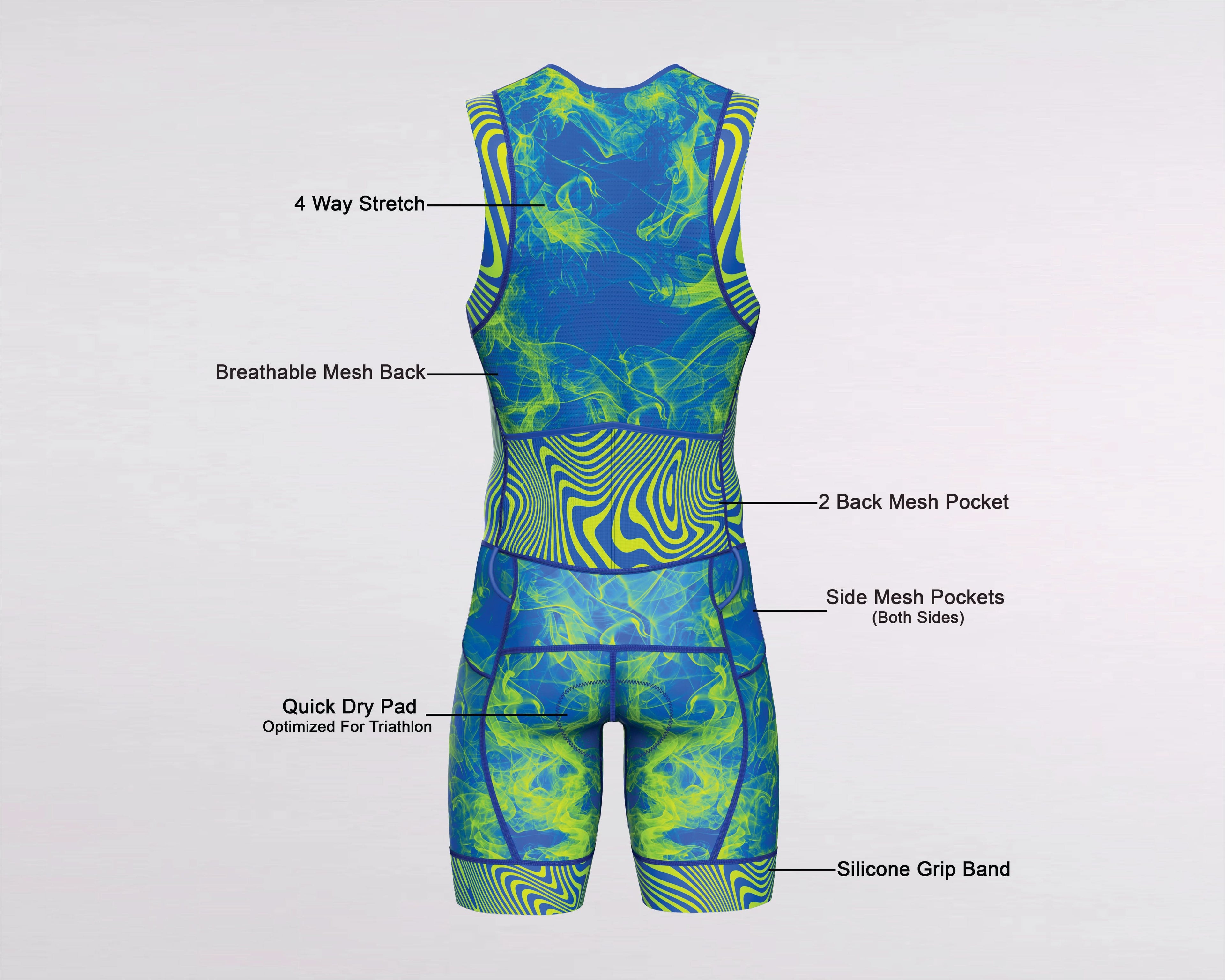 Men's Triathlon Neon Smoke Race Suit