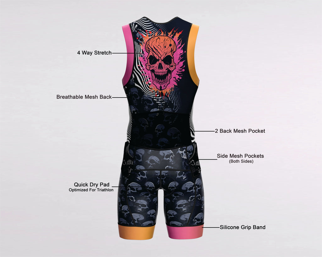 Men's Triathlon Skull Race Suit