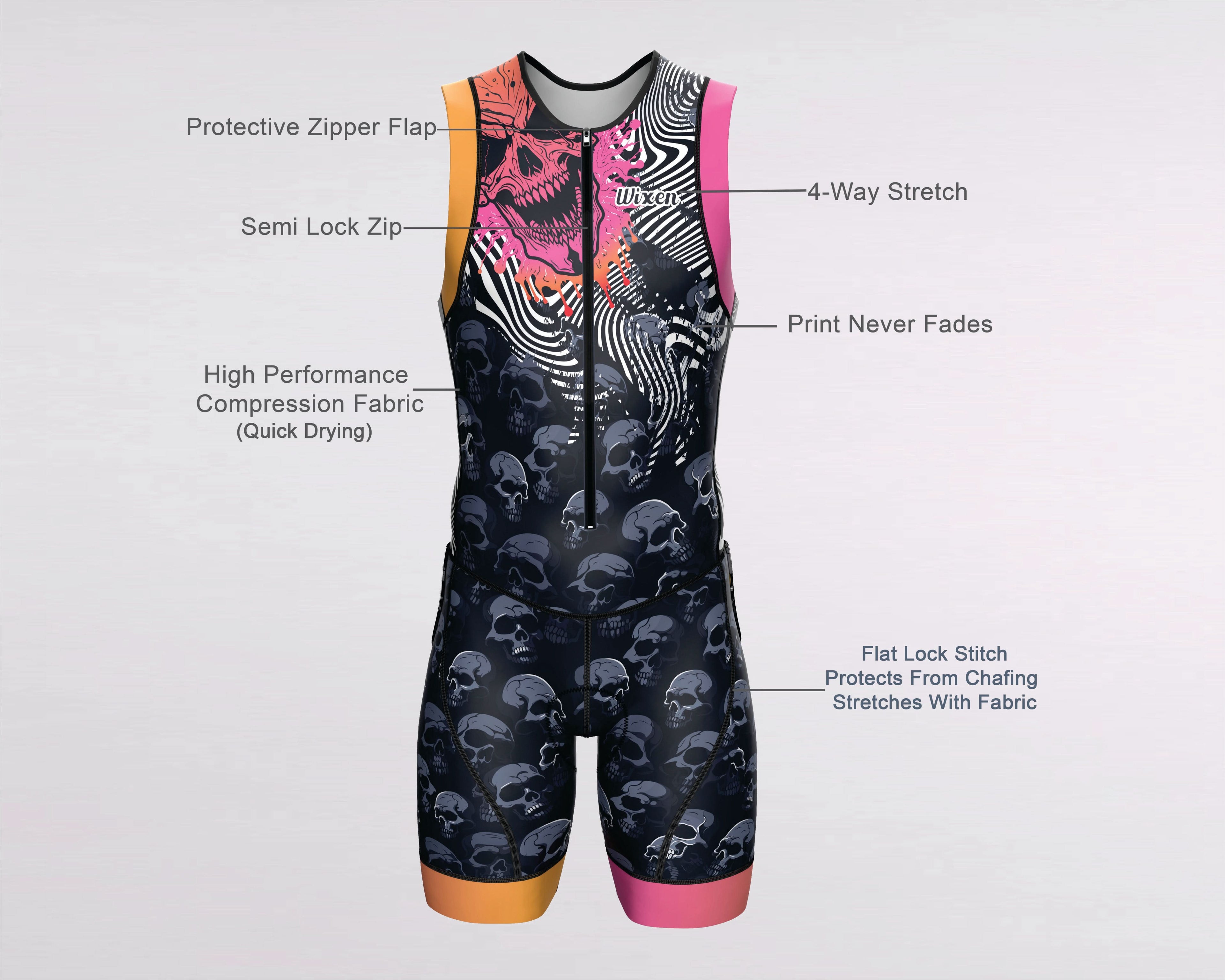 Men's Triathlon Skull Race Suit