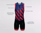 Men's Triathlon Us Flag Race Suit
