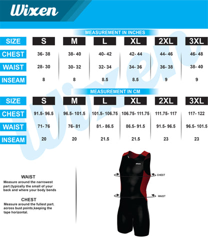 Men's Red Sleeveless Rear Zip Performance Triathlon Suit