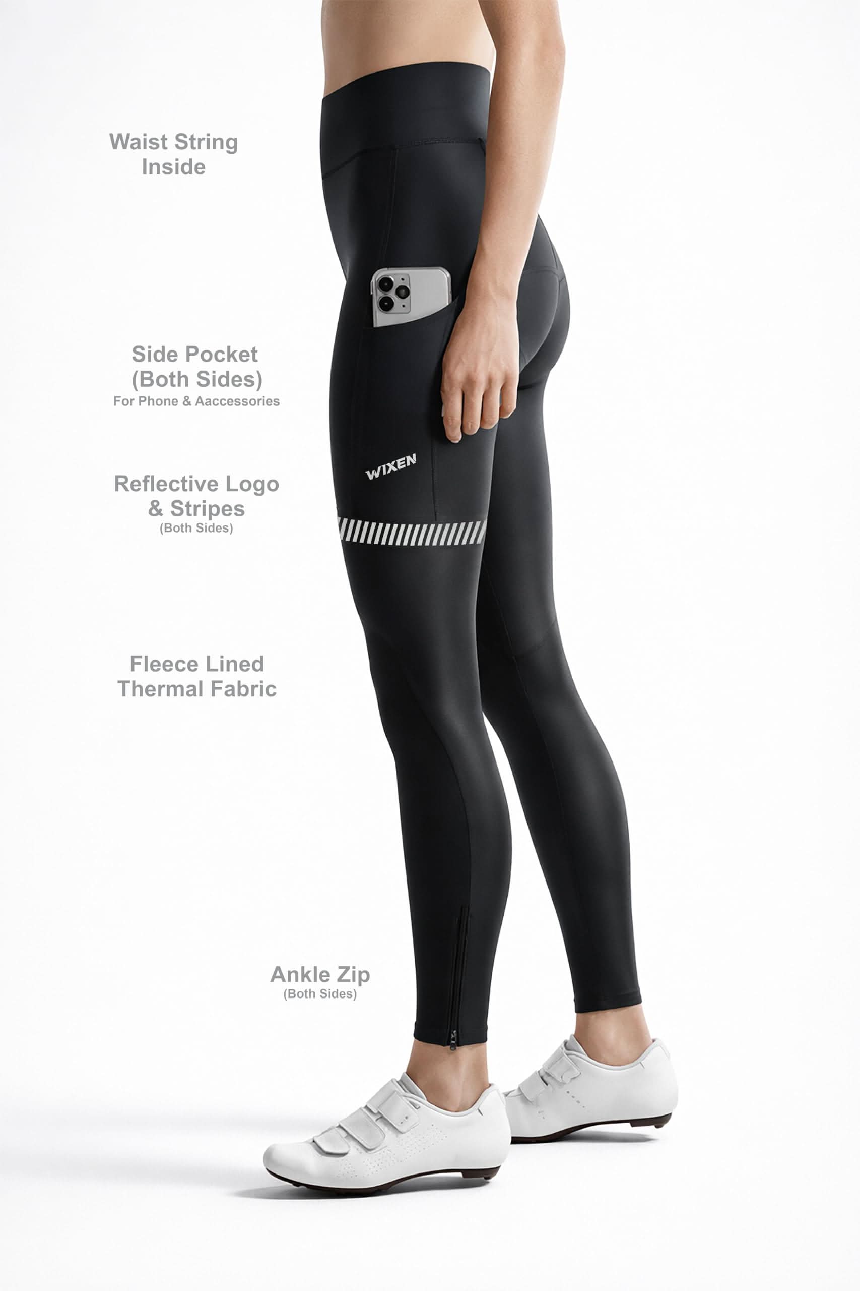 Women’s Performance Black Thermal Cycling Tights Secondary image