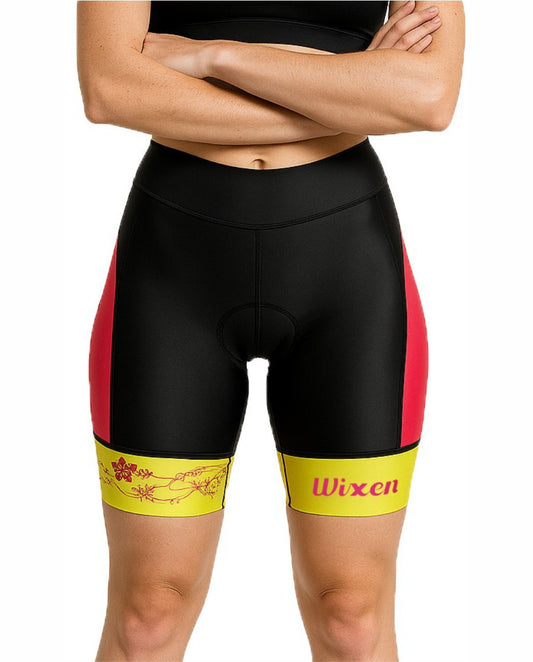 High-performance women’s padded cycling shorts with anti-slip leg bands