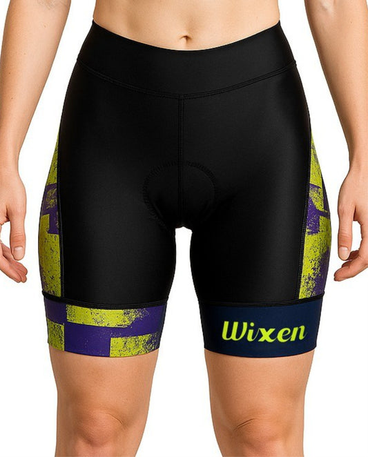Breathable mesh panel detail on women’s 4D padded aqua cycling shorts
