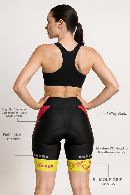 Women's 4D Padded Red Dot Cycling Shorts