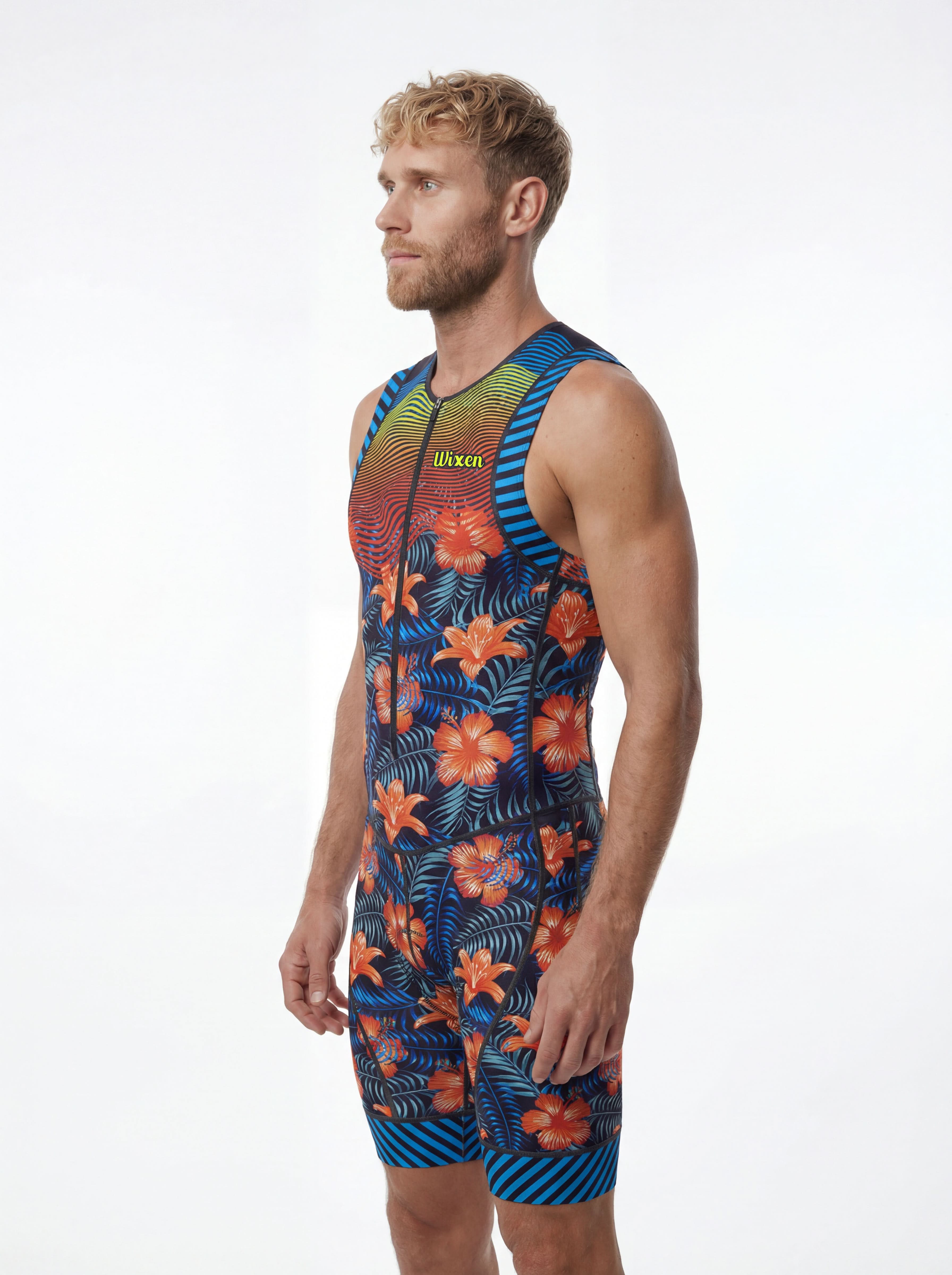 Men's Triathlon hisbiscus Race Suit