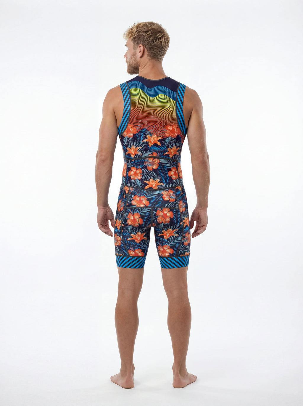 Men's Triathlon hisbiscus Race Suit