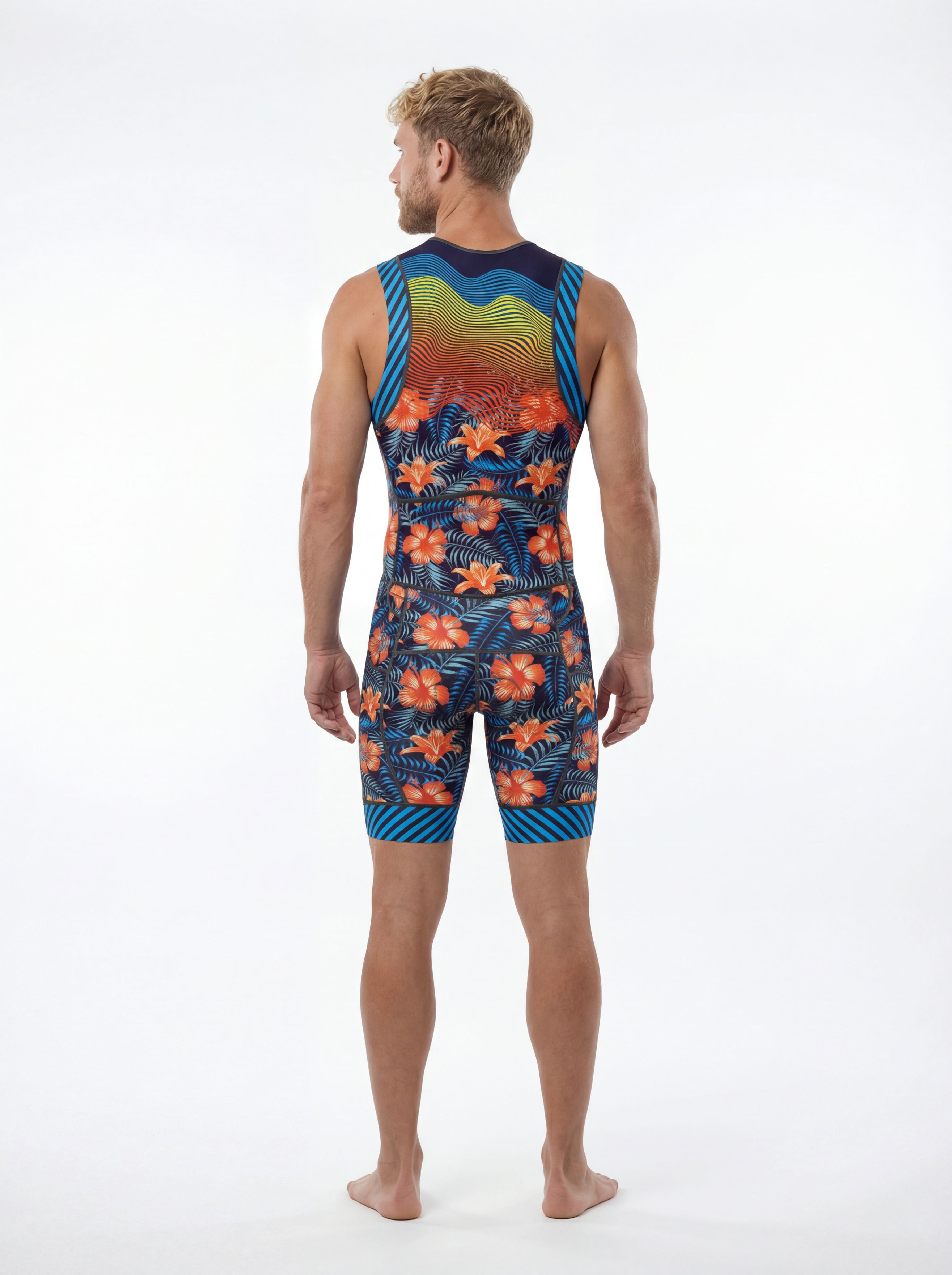 Men's Triathlon hisbiscus Race Suit