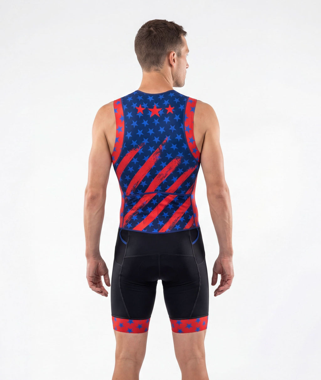 Men's Triathlon Us Flag Race Suit