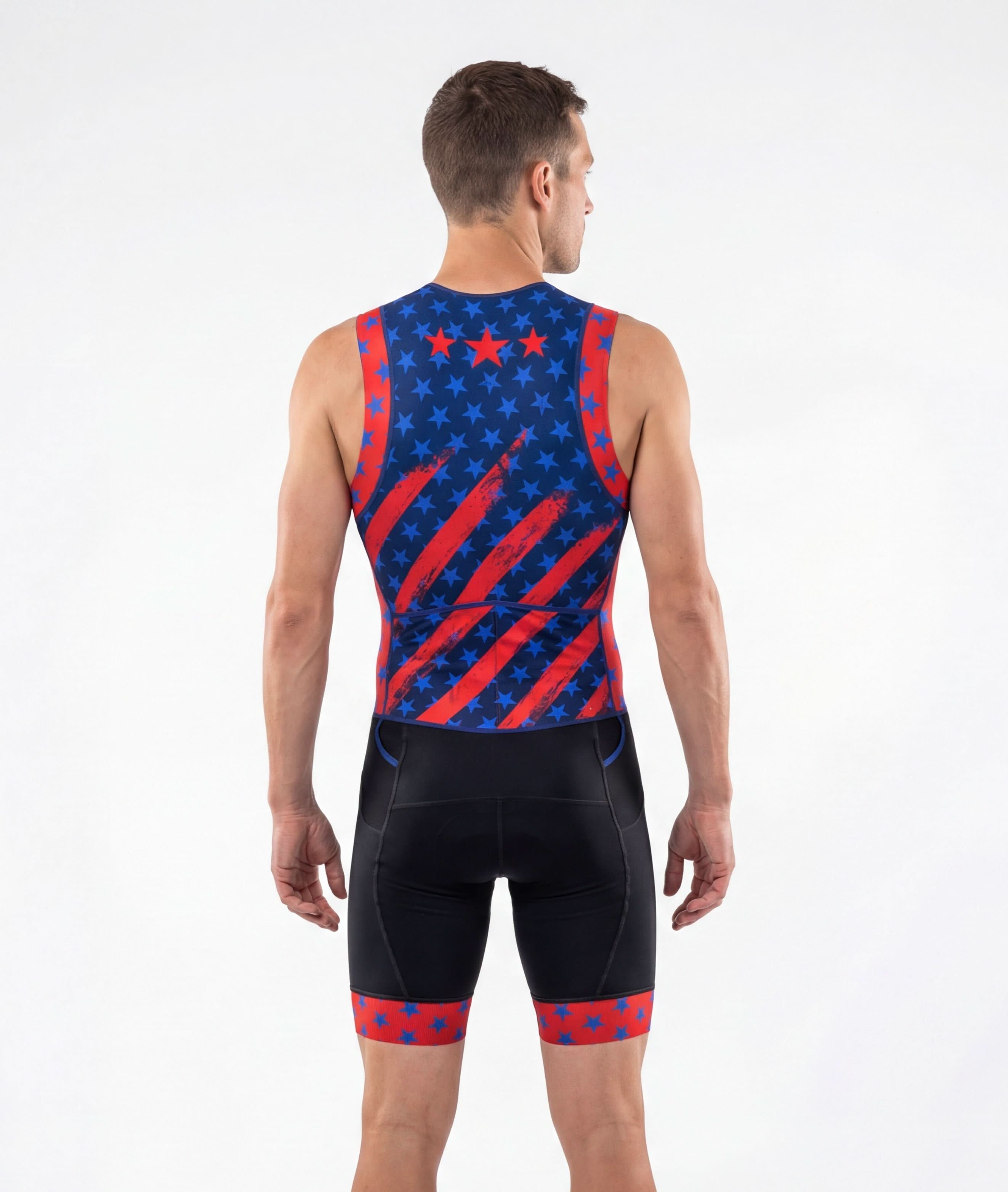 Men's Triathlon Us Flag Race Suit