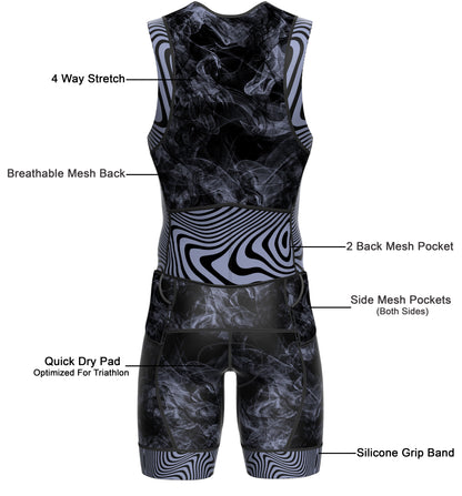 Men's Triathlon Smoke Gray Race Suit