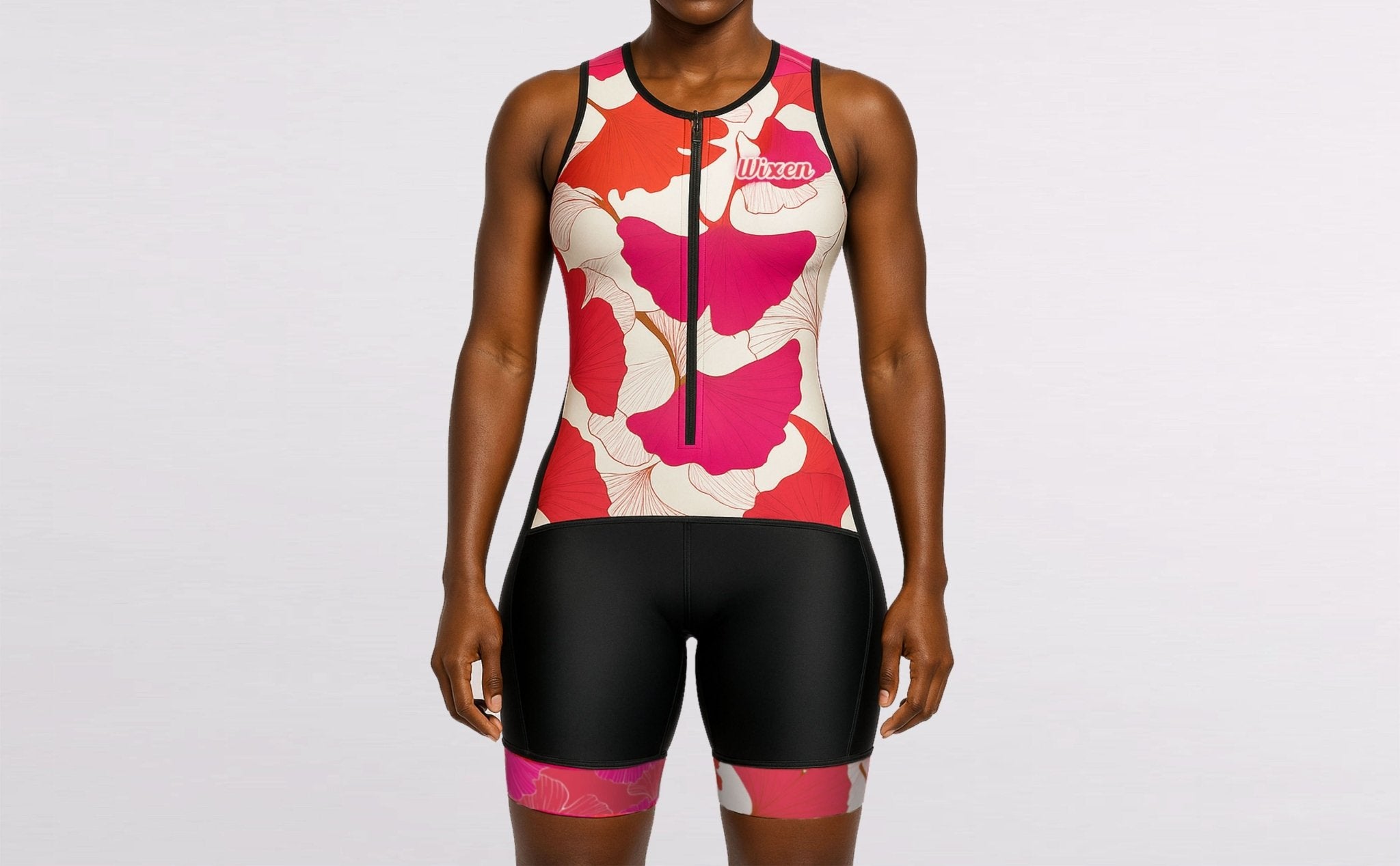 Women's Sleeveless leafes Triathlon Suit Main image