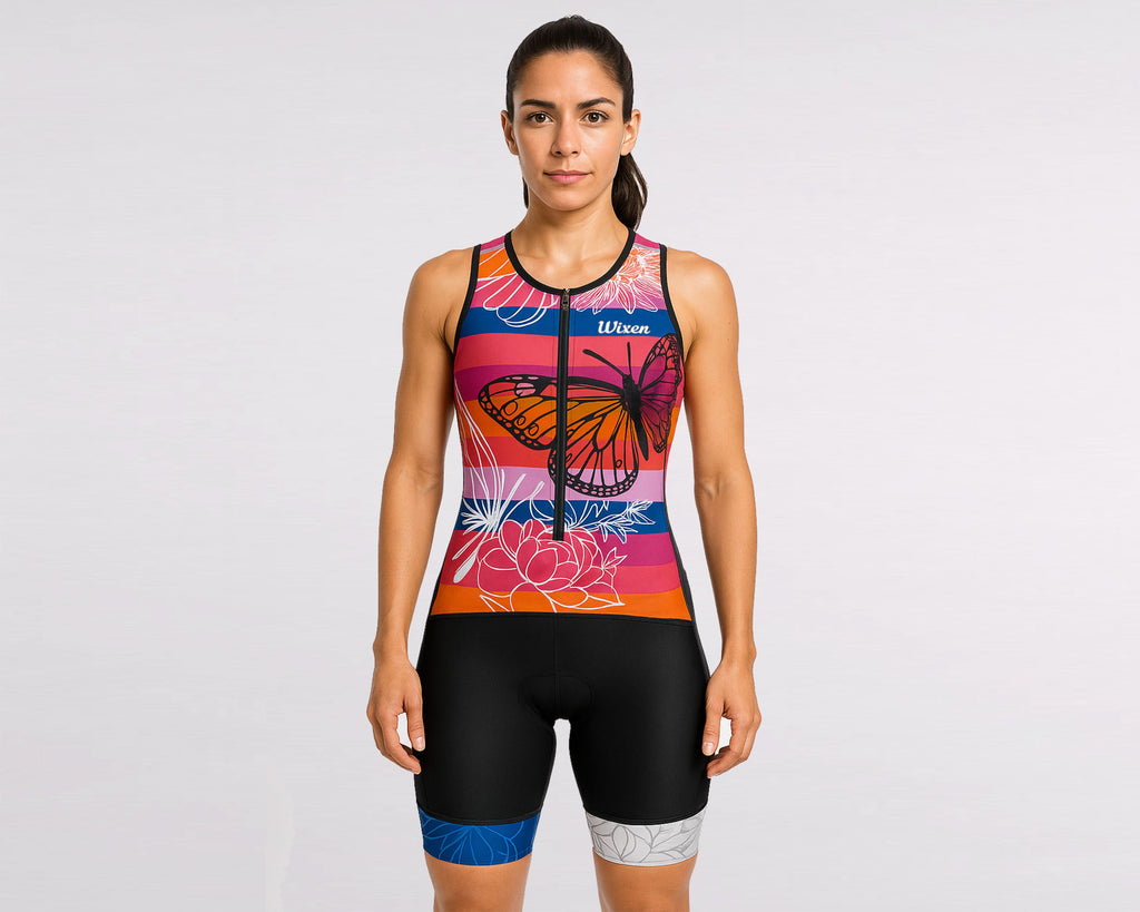 Women's Sleeveless Stripe Triathlon Suit