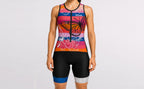 Women's Sleeveless leafes Triathlon Suit