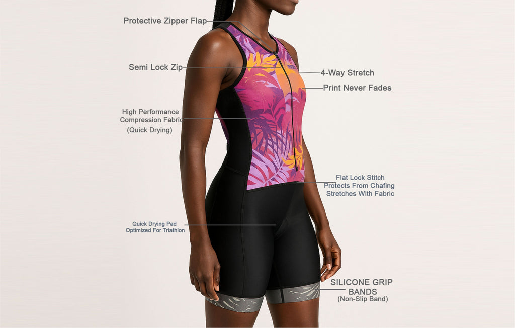 Women's Sleeveless Stripe Triathlon Suit