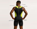 Men's Neon Sleeveless Rear Zip Performance Triathlon Suit