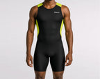 Men's Neon Sleeveless Rear Zip Performance Triathlon Suit