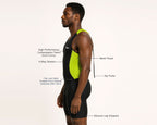 Men's Neon Sleeveless Rear Zip Performance Triathlon Suit