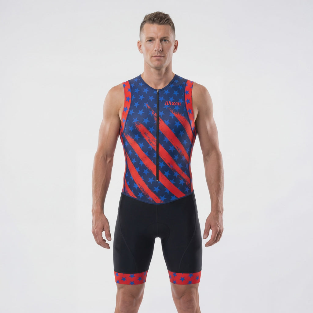 Men's Triathlon Us Flag Race Suit