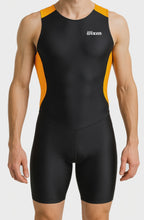 Men's Orange Sleeveless Rear Zip Performance Triathlon Suit
