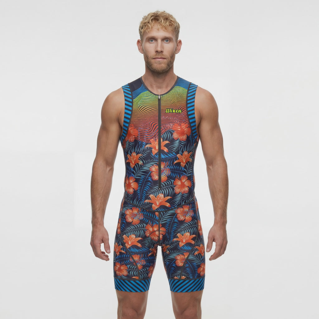 Men's Triathlon hisbiscus Race Suit
