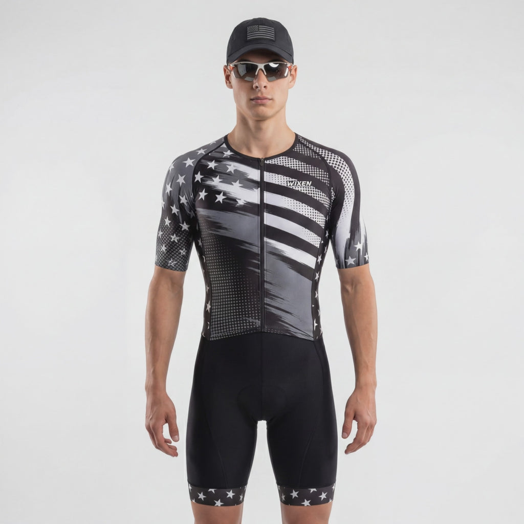 Men’s B&W Flag Aero Breathable Triathlon Suit