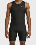 Men's Black Sleeveless Rear Zip Performance Triathlon Suit