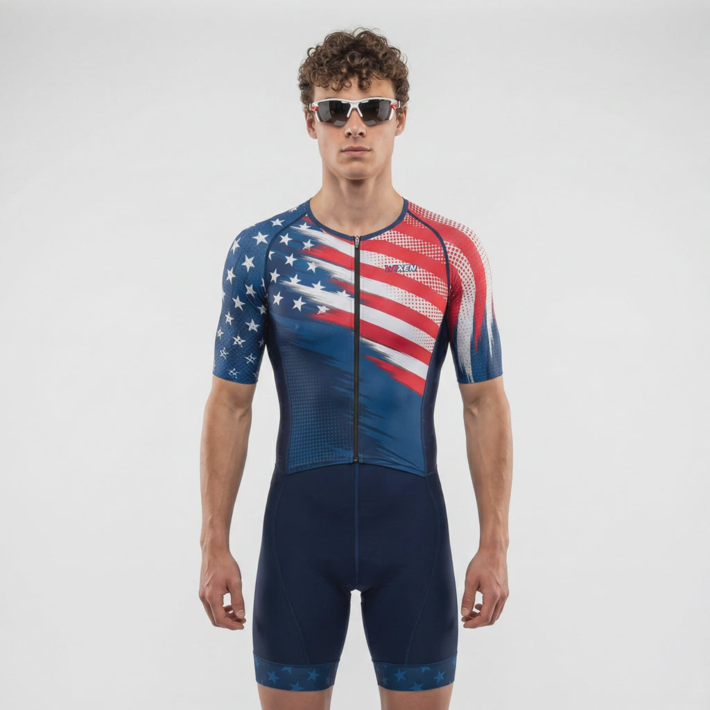 Men’s US Flag Aero Breathable Triathlon Suit