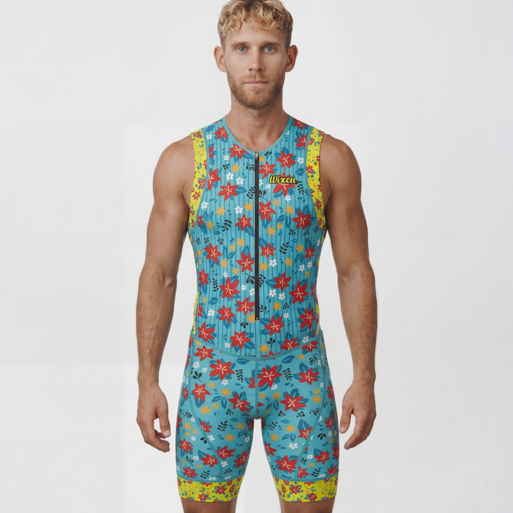 Men's Triathlon Floral Race Suit